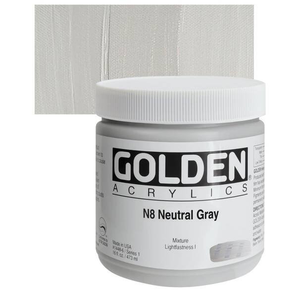Golden Heavy Body Akrilik Boya 473 Ml Seri 1 N8 Neutral Gray