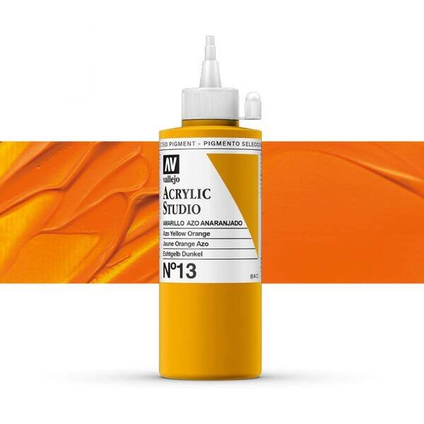 Vallejo Studio Akrilik Boya 200Ml Seri 1 13 Azo Yellow Orange