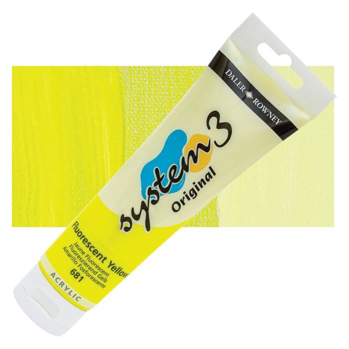 Daler Rowney System 3 Original Akrilik Boya 150 Ml 681 Fluorescent Yellow